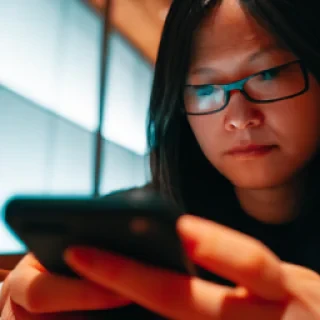 iPhone being used by a cute girl